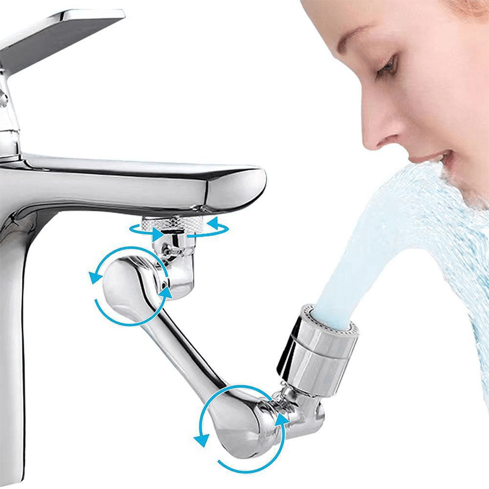 Arm Swivel Faucet Extension - 1080° Rotating Kitchen Sink Tap Extender